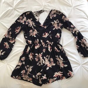 Floral Long Sleeve Romper